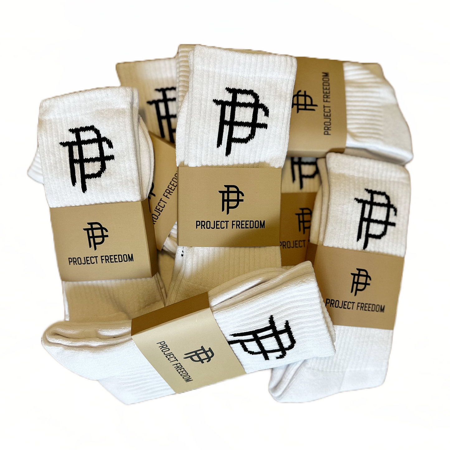 PF Athlete Sock - White - Project Freedom Clothing