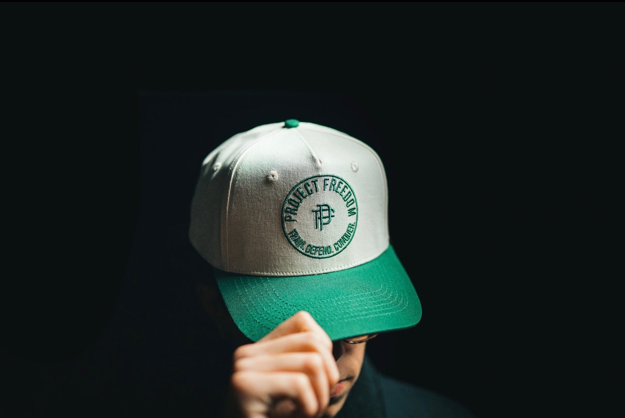 Cream/Green Snapback - Project Freedom Clothing