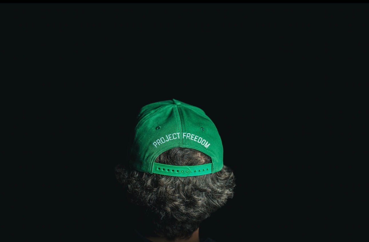 Green Snapback - Project Freedom Clothing 